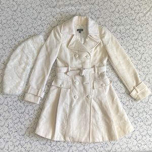 Bebe Wool Cream Tench Coat
